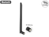 Delock WLAN 802.11 ac/ax/a/b/g/n Antenne RP-SMA Stecker 5 dBi 20 cm omnidirektional mit Kippgelenk flexibel und gummierter Oberfläche schwarz