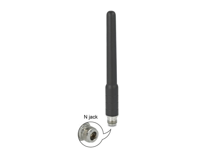 Delock GSM, UMTS Antenne N Buchse 2 dBi 17,8 cm omnidirektional starr mit flexiblem Materialien outdoor schwarz