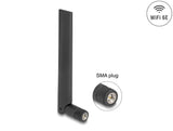 Delock WiFi 6E Antenne SMA Stecker 3 dBi omnidirektional mit Kippgelenk schwarz