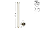 Delock WLAN 802.11 ac/a/h/b/g/n Antenne N Buchse 6 - 8 dBi 28 cm omnidirektional starr outdoor weiß