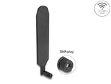 Delock LTE GNSS Antenne SMA Stecker 1,5 - 3,0 dBi omnidirektional drehbar mit Kippgelenk schwarz