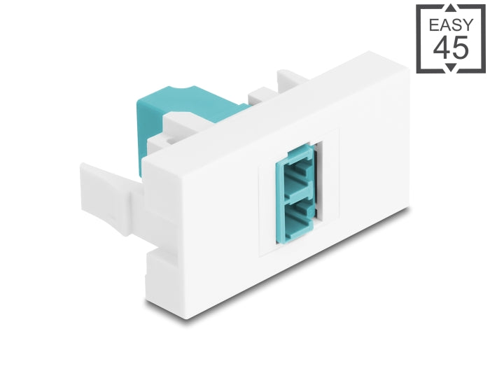 Delock Easy 45 Modul LC Duplex Buchse zu LC Duplex Buchse weiß / aqua