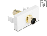 Delock Easy 45 Modul Mini-DIN 4 Pin Buchse zu Buchse vergoldet weiß