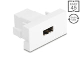 Delock Easy 45 Modul, EASY-USB 2.0 Typ-A Buchse zu EASY-USB Typ-A Buchse weiß