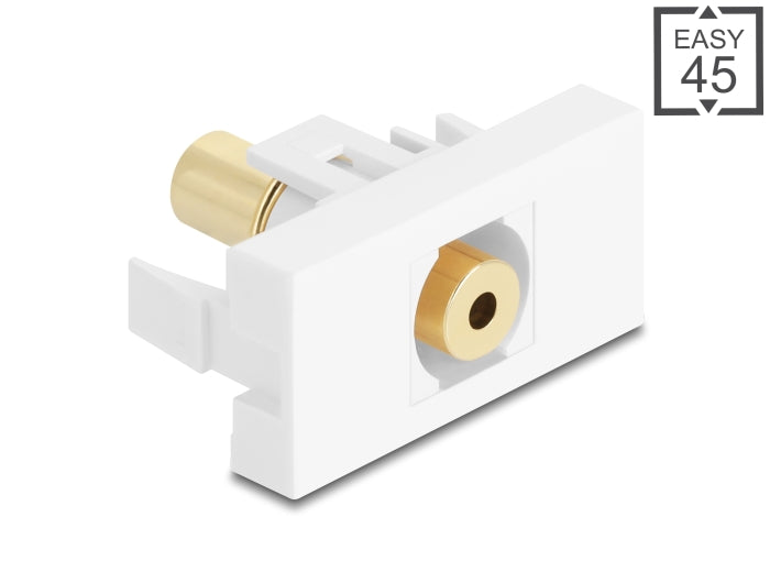 Delock Easy 45 Modul Klinkenbuchse 3,5 mm 4 Pin zu Klinkenbuchse 3,5 mm 4 Pin vergoldet weiß