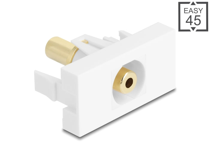 Delock Easy 45 Modul Klinkenbuchse 3,5 mm 3 Pin zu Klinkenbuchse 3,5 mm 3 Pin vergoldet weiß