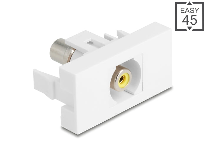 Delock Easy 45 Modul Cinch Buchse zu Cinch Buchse gelb / weiß