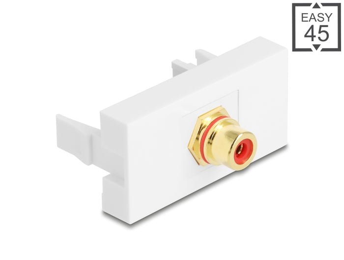 Delock Easy 45 Modul Cinch Buchse zu Cinch Buchse vergoldet rot / weiß