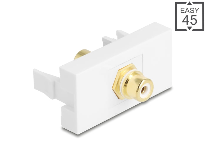 Delock Easy 45 Modul Cinch Buchse zu Cinch Buchse vergoldet weiß / weiß