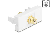 Delock Easy 45 Modul Cinch Buchse zu Cinch Buchse vergoldet weiß / weiß