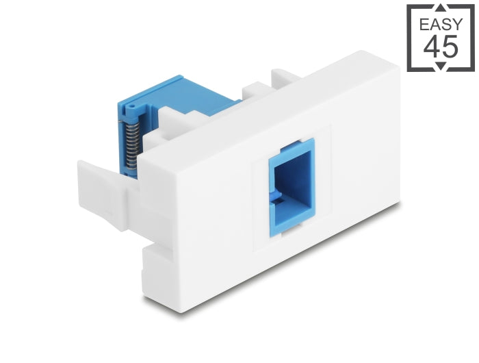 Delock Easy 45 Modul SC Simplex Buchse zu SC Simplex Buchse mit Laserschutzklappe innen blau / weiß