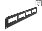 Delock Easy 45 19″ Patchpanel Ausschnitt 4 x 90,5 x 45,2 mm, 2 HE, schwarz