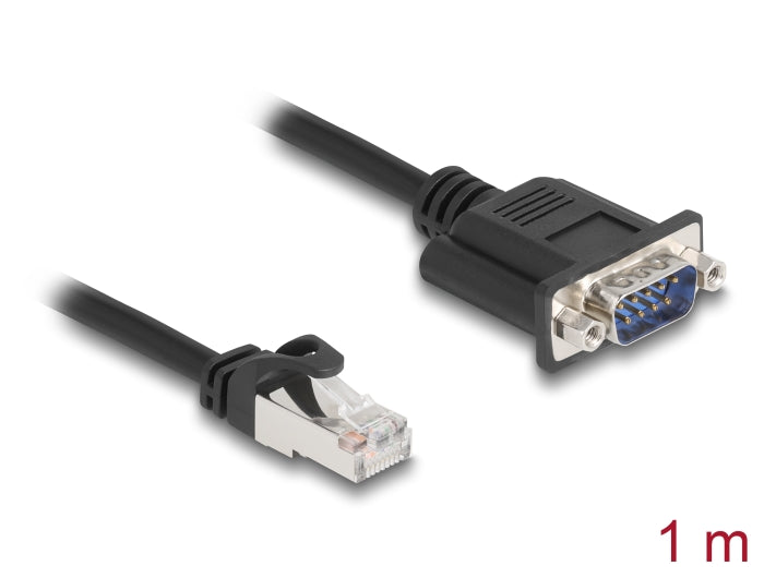 Delock CAN Bus Kabel RJ45 Stecker zu D-Sub 9 Pin Stecker mit Muttern Cat.5e STP 1 m