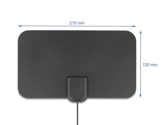 Delock DAB+ DVB-T2 Antenne F Stecker 5 - 25 dB aktiv omnidirektional schwarz Klebemontage
