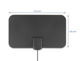 Delock DAB+ DVB-T2 Antenne F Stecker 5 - 25 dB aktiv omnidirektional schwarz Klebemontage