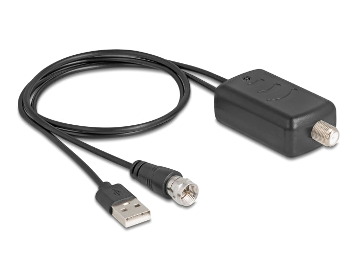 Delock DAB+ DVB-T2 Antenne F Stecker 5 - 25 dB aktiv omnidirektional schwarz Klebemontage