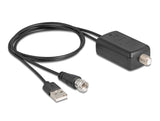 Delock DAB+ DVB-T2 Antenne F Stecker 5 - 25 dB aktiv omnidirektional schwarz Klebemontage