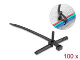 Delock Kabelbinder mit Dübel L 150 x B 7,0 mm schwarz 100 Stück