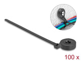 Delock Kabelbinder mit Befestigungsöse L 180 x B 6 mm schwarz 100 Stück