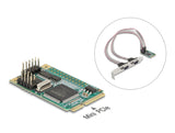 Delock Mini PCIe Karte full size zu 2 x Seriell RS-232 D-Sub 9 Pin