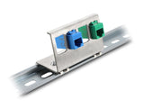 Delock Keystone Metall Halterung 4 Port für Hutschiene