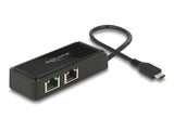 Delock USB Type-C™ Netzwerk Adapter Gigabit LAN 2 x RJ45