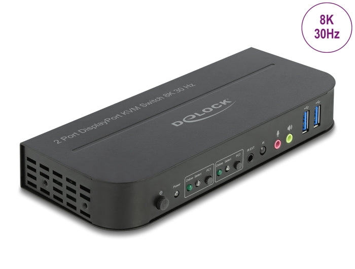 Delock DisplayPort 1.4 KVM Switch 8K 30 Hz mit USB 5 Gbps und Audio
