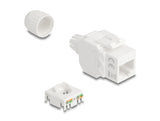 Delock Keystone Modul RJ45 Buchse zu LSA Cat.6A UTP 180° werkzeugfrei mit Kabelverschraubung