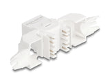 Delock Keystone Modul RJ45 Buchse zu LSA Cat.6A UTP 180° werkzeugfrei mit Kabelverschraubung