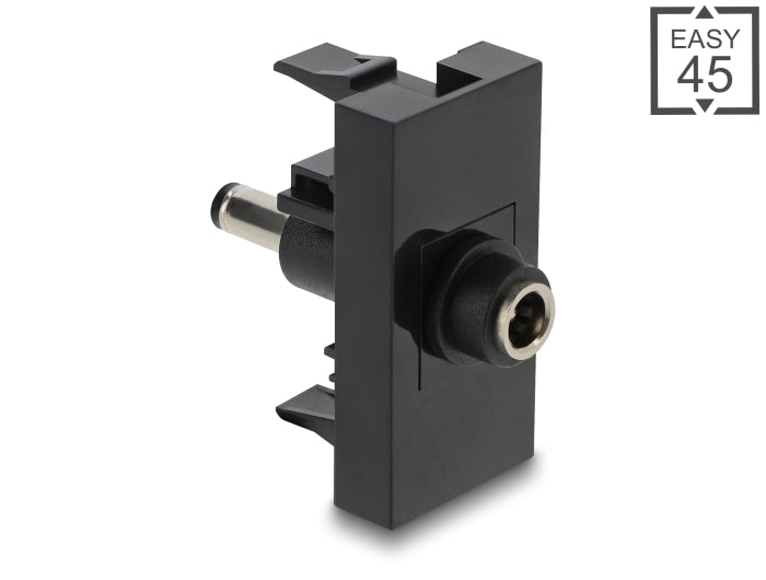 Delock Easy 45 Modul DC 5,5 x 2,1 mm Buchse zu DC 5,5 x 2,5 mm Stecker schwarz