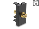Delock Easy 45 Modul Cinch Buchse zu Cinch Buchse vergoldet weiß / schwarz