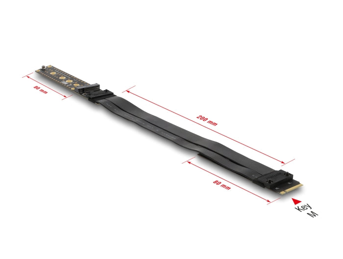 Delock Riser Karte M.2 Key M Verlängerung NVMe mit 20 cm Kabel