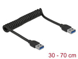 Delock USB 5 Gbps Spiralkabel Typ-A Stecker zu Typ-A Stecker