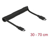 Delock USB 10 Gbps Spiralkabel USB Type-C™ Stecker zu USB Type-C™ Stecker PD 3 A E-Marker