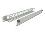 Delock 19″ 1 HE Kabelmanagement Rangierpanel mit Öffnung und Kantenschutz grau