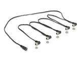 Delock DC Splitter Kabel 1 x Buchse gerade zu 5 x Buchse 5,5 x 2,1 mm 90° gewinkelt zum Einbau schwarz