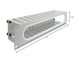 Delock 19″ 2 HE Kabelmanagement Rangierpanel mit Öffnung und Kantenschutz grau