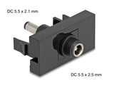 Delock Easy 45 Modul DC 5,5 x 2,5 mm Buchse zu DC 5,5 x 2,1 mm Stecker schwarz