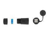 Delock Kabelverbinder RJ45 Buchse zu RJ45 Buchse Cat.6A mit Gehäuse und Verschlusskappe wasserfest