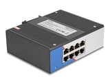 Delock Industrie Gigabit Ethernet Switch 8 Port RJ45 für Hutschiene