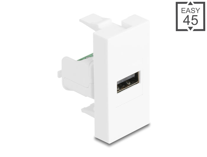 Delock Easy 45 Modul USB 2.0 Typ-A Buchse zu Terminalblock weiß