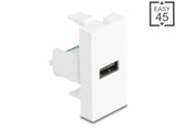Delock Easy 45 Modul USB 2.0 Typ-A Buchse zu Terminalblock weiß
