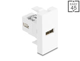 Delock Easy 45 Modul USB 2.0 Typ-A Buchse zu USB 2.0 Typ-A Buchse weiß