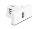 Delock Easy 45 Modul USB 2.0 Typ-A Buchse zu USB 2.0 Typ-A Buchse weiß