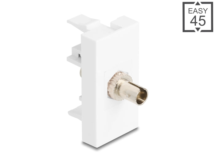 Delock Easy 45 Modul ST Simplex Buchse zu ST Simplex Buchse weiß