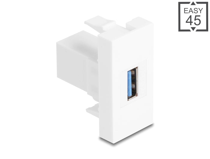 Delock Easy 45 Modul USB 5 Gbps Typ-A Buchse zu USB 5 Gbps Typ-A Buchse weiß (1:1)