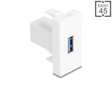Delock Easy 45 Modul USB 5 Gbps Typ-A Buchse zu USB 5 Gbps Typ-A Buchse weiß (1:1)