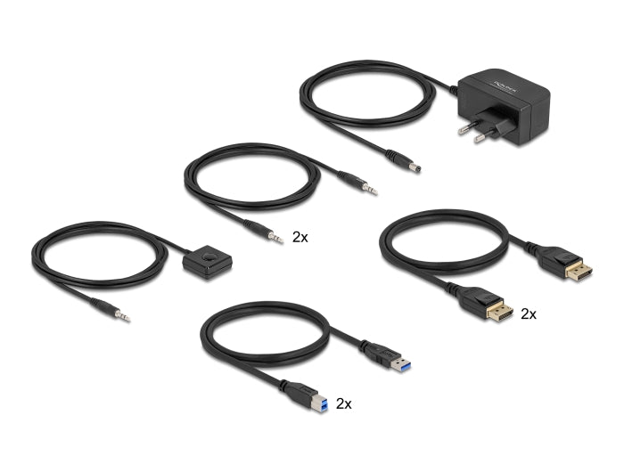 Delock DisplayPort 1.4 KVM Switch 8K 60 Hz mit USB 5 Gbps und Audio