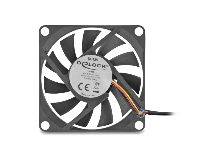 Delock Axiallüfter 12 V DC, 70 x 70 x 10 mm schwarz