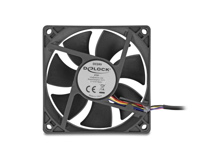 Delock Axiallüfter 24 V DC, 80 x 80 x 25 mm schwarz
